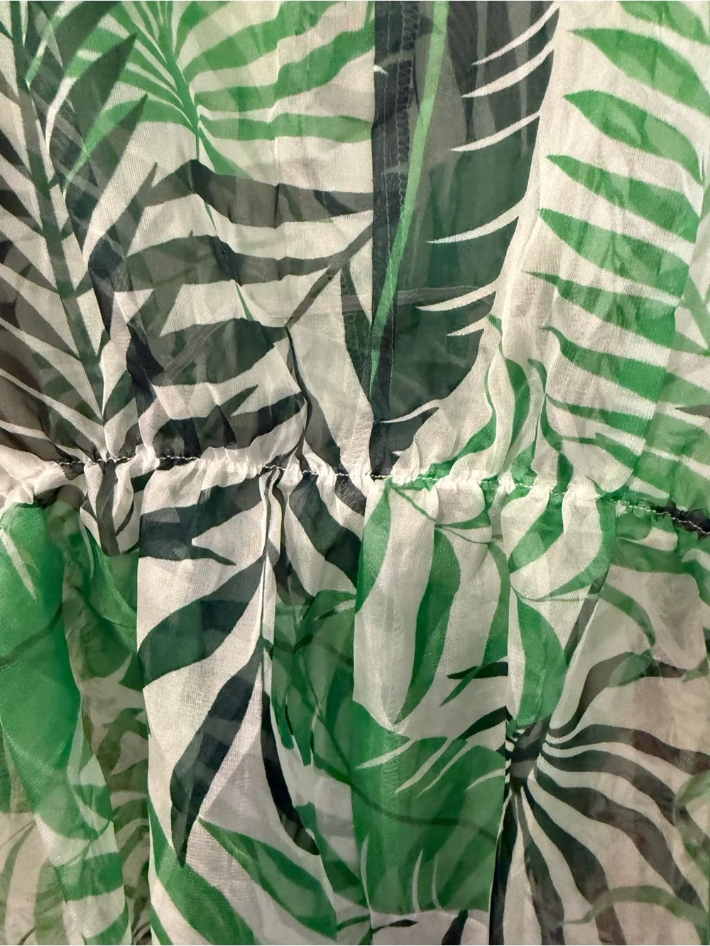 west loop Green and White Tropical Leaf Cover-Up